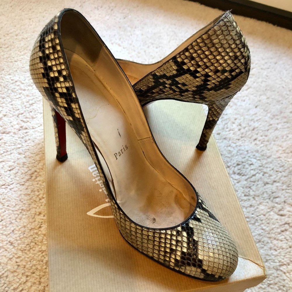 Christian Louboutin Python Lucido Simple Pumps 100 - image 1